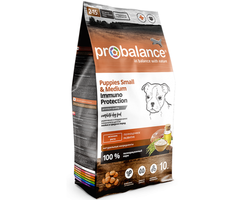 Корм ПроБаланс для щенков малых и средних пород 10 кг (Probalance Immuno Puppies Small & Medium)