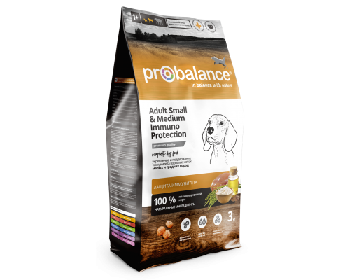 Корм ПроБаланс для взрослых собак малых и средних пород  3 кг (Probalance Immuno Small & Medium)